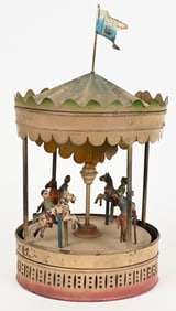 GERMAN TIN WINDUP MERRY-GO-ROUND