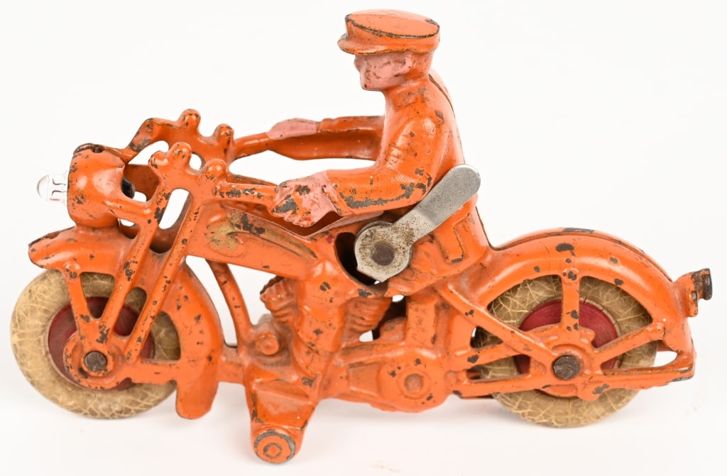 HUBELY CAST IRON MOTORCYCLE w/ ELECTRIC HEADLIGHT (1 of 4)