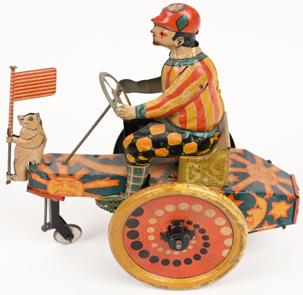 CKO TIN WINDUP CLOWN & BEAR CART (1 of 5)