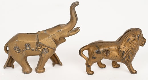 GOP ELEPHANT & LION STILL BANKS