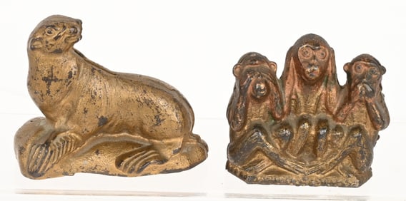 SEAL & THREE WISE MONKEYS STILL BANKS