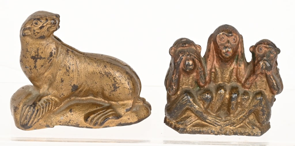 SEAL & THREE WISE MONKEYS STILL BANKS (1 of 5)