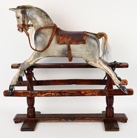 VICTORIAN WOODEN ROCKING HORSE
