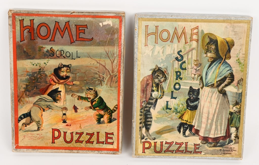 2- 1898 HOME SCROLL CAT PUZZLES (1 of 3)