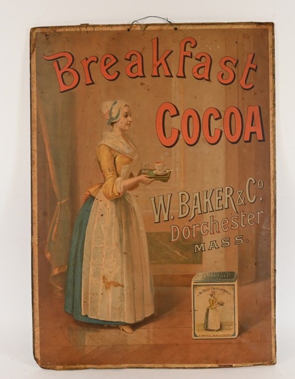 W BAKER & CO BREAKFAST COCOA SIGN (1 of 4)