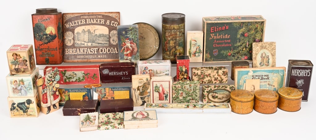 LOT OF ANTIQUE CHOCOLATE BOXES & TINS (1 of 5)