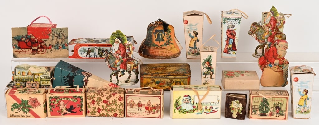 19- ANTIQUE CHRISTMAS CANDY CONTAINERS BOXES (1 of 4)