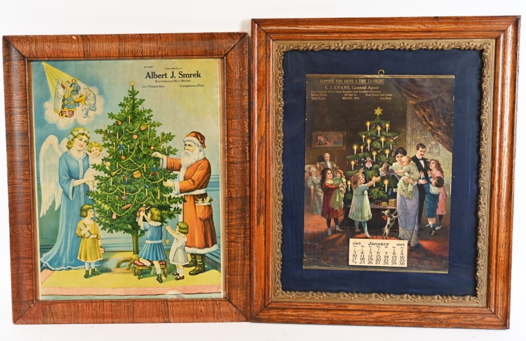11- EARLY CHRISTMAS & SANTA CLAUS PIECES FRAMED (1 of 7)