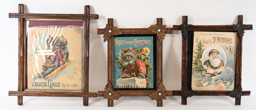 11- EARLY CHRISTMAS & SANTA CLAUS PIECES FRAMED (1 of 4)