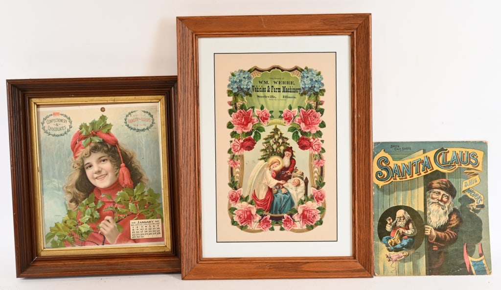 11- EARLY CHRISTMAS & SANTA CLAUS PIECES FRAMED (1 of 4)