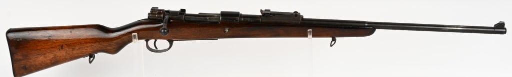ARGENTINA MODEL 1909 BOLT ACTION RIFLE 30-06 SPRG: SERIAL NUMBER: C7083 BARREL: 24" CALIBER: 30-06 SPRG. MANUFACTURED: 1909 and rechambered in 1935. Metal is blue finish steel with standard sights. Caliber was converted to 30-06 in 1935 for military c