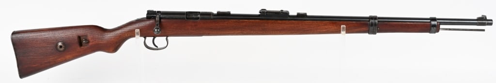 GERMAN ERMA MODEL DEUTCHES SPORTMODELL: SERIAL NUMBER: 10091 BARREL: 26". CALIBER: .22LR. MANUFACTURED: 1930's. Made to help train the German on bolt action rifles. Pre war commercial "(crown)/B" and "(crown)/U" proofs on the barrel, bolt a