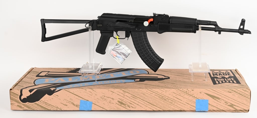 PALMETTO STATE PSAK-47 7.62x39 AK RIFLE W/BOX: SERIAL NUMBER: AKS000275. BARREL: 16". CALIBER: 7.62X39MM. Palmetto State Armory PSAK-47 GF3 semi-automatic rifle. This is an American made version of the iconic AK-47 rifle. Features an enhanced thre