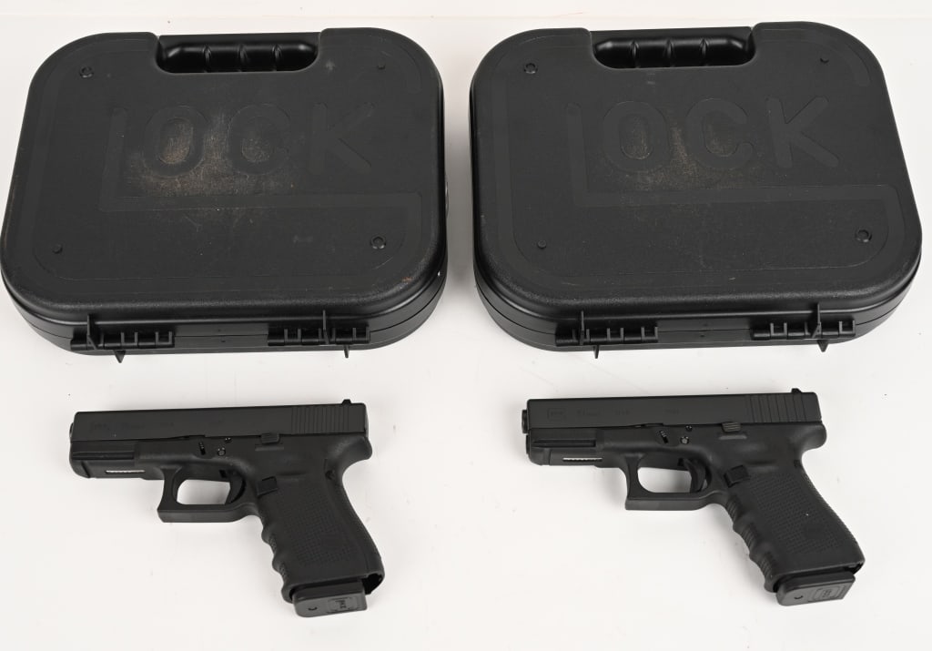 LOT OF 2 GLOCK 19 GEN 4 SEMI AUTO PISTOLS: SERIAL NUMBER: ALDP206 SERIAL NUMBER: ALDP203 BARREL: 4". CALIBER: 9X19. The GLOCK 19 Gen4 pistol in 9 mm Luger offers great firepower while allowing to shoot quick and accurately. It is ideal for a m