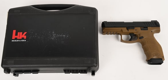 H&K VP9 FDE SEMI AUTOMATIC PISTOL WITH CASE.