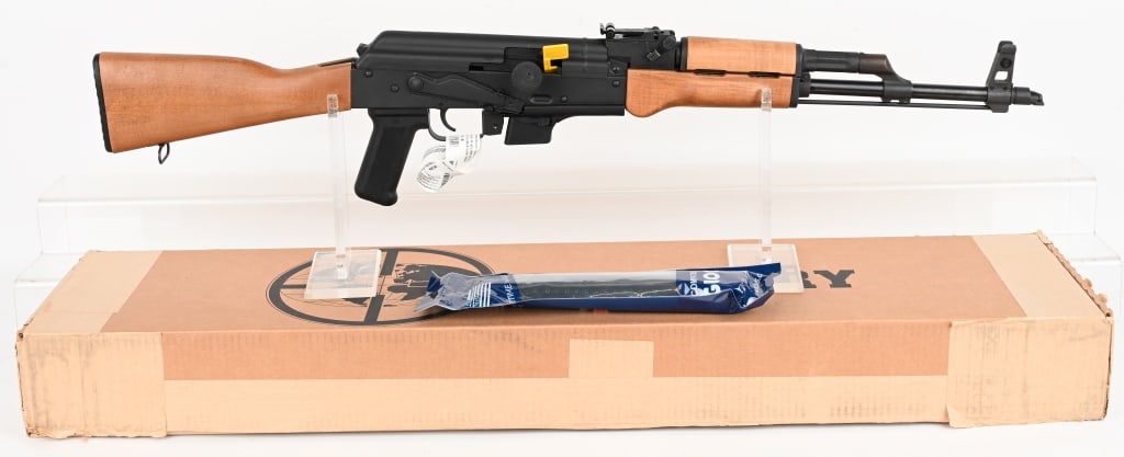 CENTURY ARMS WASR-M 9MM AK47 RIFLE: SERIAL NUMBER: RON2052087. BARREL: 17 1/2". CALIBER: 9MM. Century Arms WASR-M 9mm AK47 Rifle- RI4312N. Semi automatic 9mm AK-47 rifle with black poly furniture set. This rifle has all of the Classic A