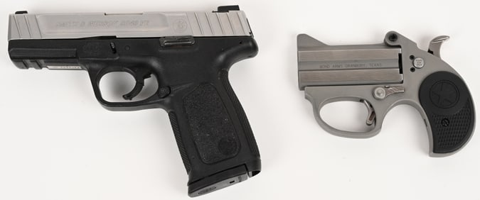 LOT OF 2 BOND ARMS RS9 AND SMITH & WESSON SD40.