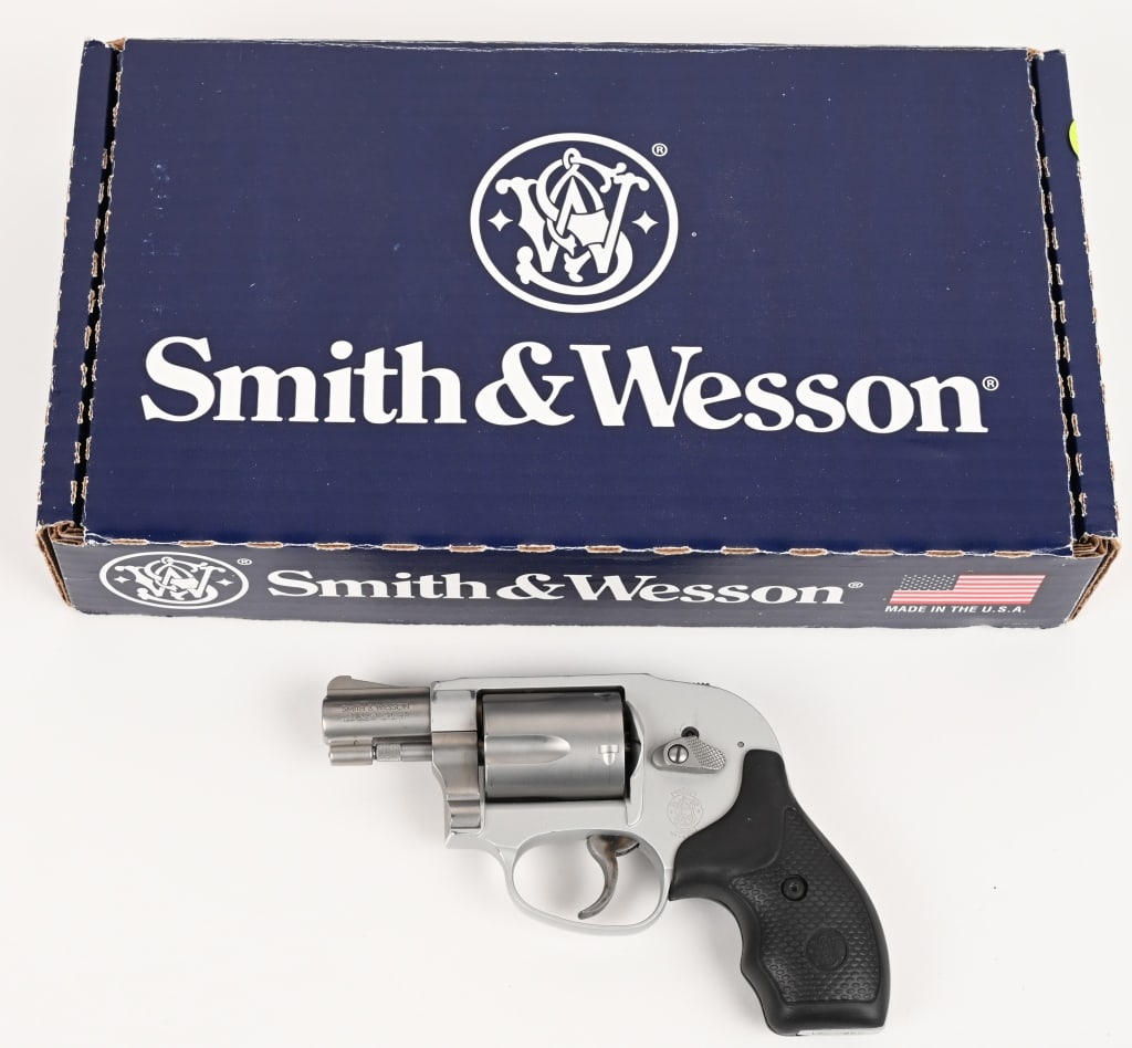 SMITH & WESSON MODEL 638-3 REVOLVER: SERIAL NUMBER: DRC0852. BARREL: 1 7/8". CALIBER: 38 SPL. The Model 638 is built on Smith & Wesson's famous J-Frame. It has a 5-shot cylinder rated for +P . 38 Special ammunition. Stainless steel and a