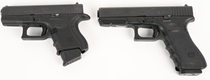 LOT OF TWIN GLOCK 357S SEMI AUTO PISTOLS