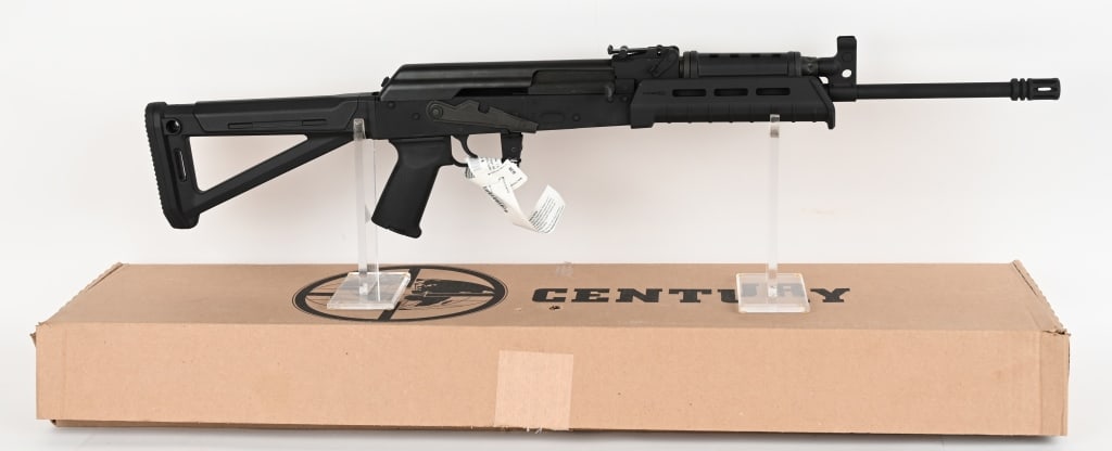 CENTURY ARMS VSKA SEMI AUTO RIFLE WITH BOX: SERIAL NUMBER: SV7144205. BARREL: 16 ?". CALIBER: 7.62x39MM. The VSKA rifle features an all new bolt carrier, front trunnion, and feed ramp machined from S7 tool steel and specially heat treated for m