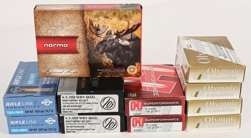 LOT OF MIXED RIFLE AMMO IN FACTORY BOX