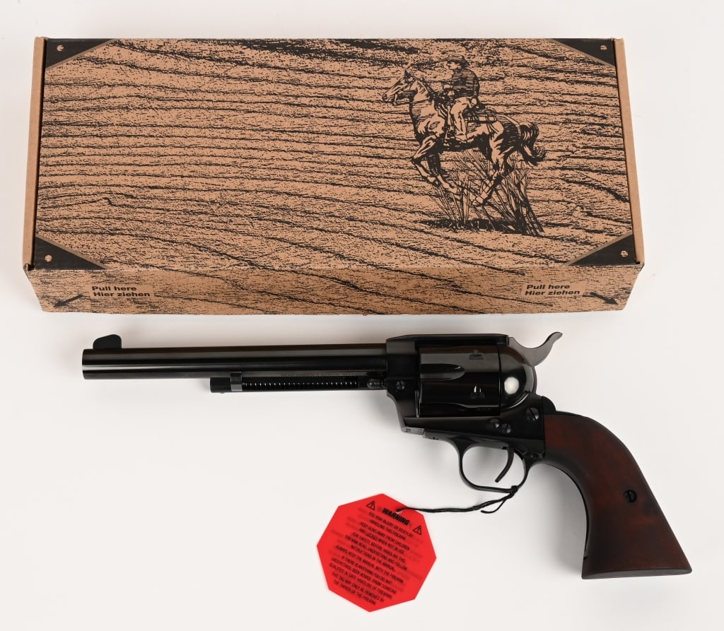 EAA BIG BORE BOUNTY HUNTER REVOLVER .45 COLT: SERIAL NUMBER: L2226. BARREL: 7 1/2". CALIBER: .45 COLT. Lawmen and outlaws in real life or on the silver screen may have been at odds with one another, but they always agreed on one thing. They carri