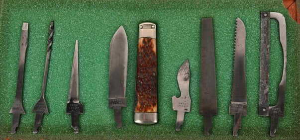 NAPANOCH KNIFE CO 9 BLADE TOOL KIT CIRCA 1920