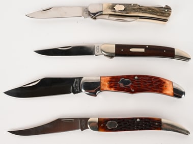 LOT OF 4 A.G. RUSSELL FOLDING KNIVES