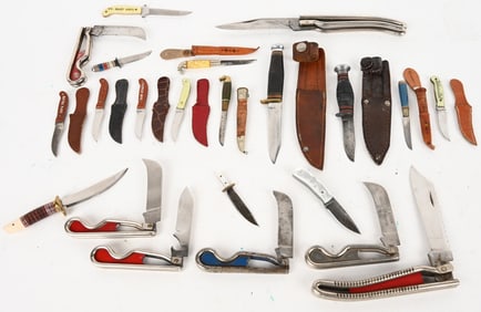 ALOT OF MINI FIXED BLADE & WIRE JACK KNIVES