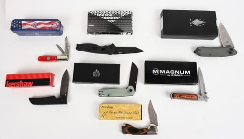 7 KNIVES FROM KERSHAW, SOG AND OTHERS