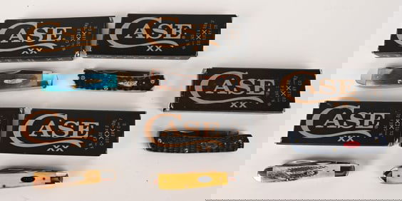 CASE XX FIVE ASSORTED POCKET KNIVES.