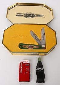 COLLECTABLE COKE & REMINGTON KNIVES