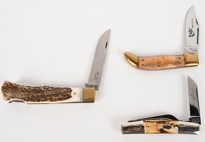 LOT OF THREE EXCELLENT STAG FOLDERS