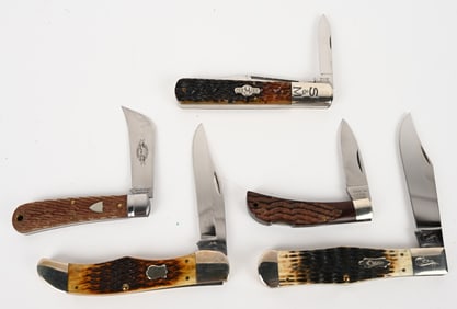 LOT OF 5 VERY FINE FOLDING KNIVES