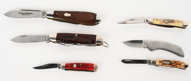 LOT OF 6 SCHATT & MORGAN AND CASE KNIVES
