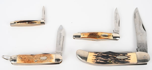 LOT OF 4 POCKET KNIVES FROM KABAR AND S&M