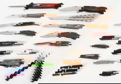 LOT OF 19 KNIVES AND MULTI TOOL