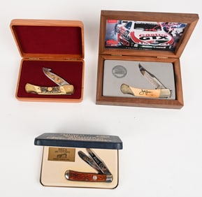 LOT OF THREE COMMEMORATIVE KNIFE SETS