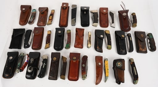 BUCK 119 FIXED BLADE HUNTING KNIFE W/SHEATHES LOT