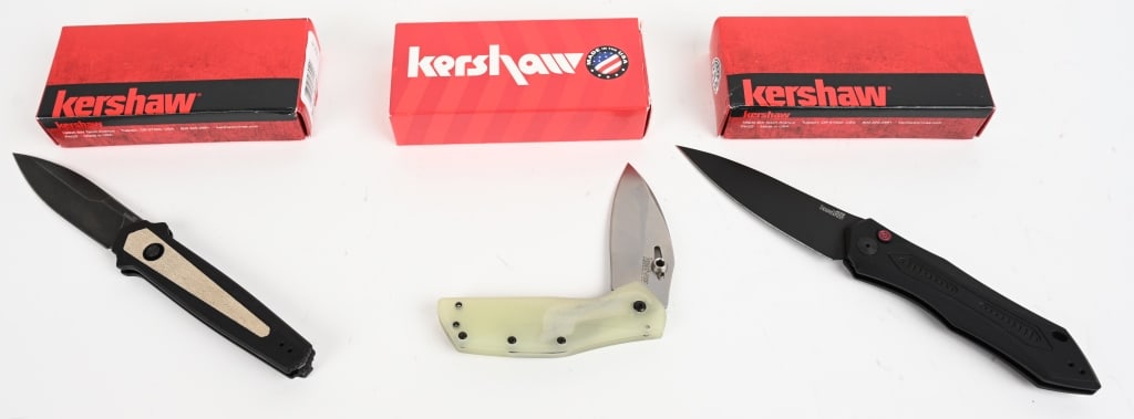 KERSHAW LAUNCH AUTO & ECHELON ASSIST KNIVES: (1) Kershaw Launch 6 Auto Knife. Blade: 3 3/4". OAL:8 3/4". The Kershaw Launch 6 is a high quality automatic folding knife with a slim, tactical design. It features a low profile push button that depl