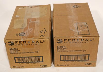 LOT OF 2000 ROUNDS FEDERAL 40 S&W 180 GR. FMJ