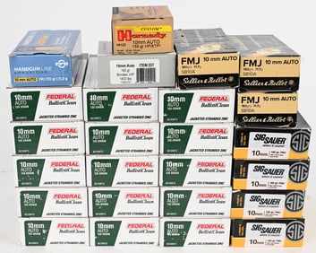 LOT OF 1190 ROUNDS OF 10 MM AMMO IN FACTORY BOX