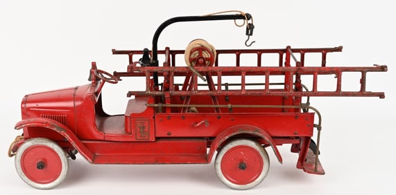 BUDDY L PRESSED STEEL HOOK & LADDER