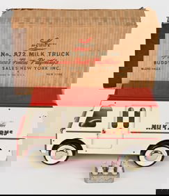 BUDDY L WOODEN MILK FARMS TRUCK w/ BOX