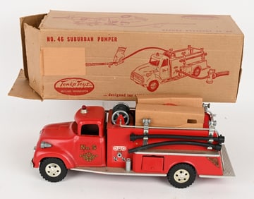 1957 TONKA SUBURBAN PUMPER w/ BOX