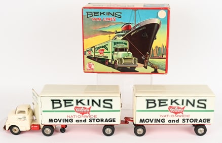 JAPAN TIN FRICTION BEKINS VAN LINES TRUCK MIB