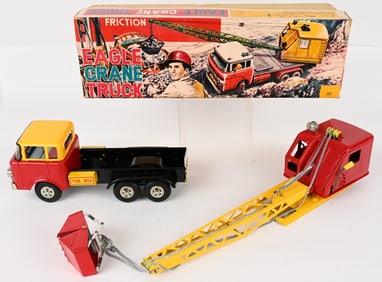 JAPAN TIN FRICTION EAGLE CRANE TRUCK w/ BOX