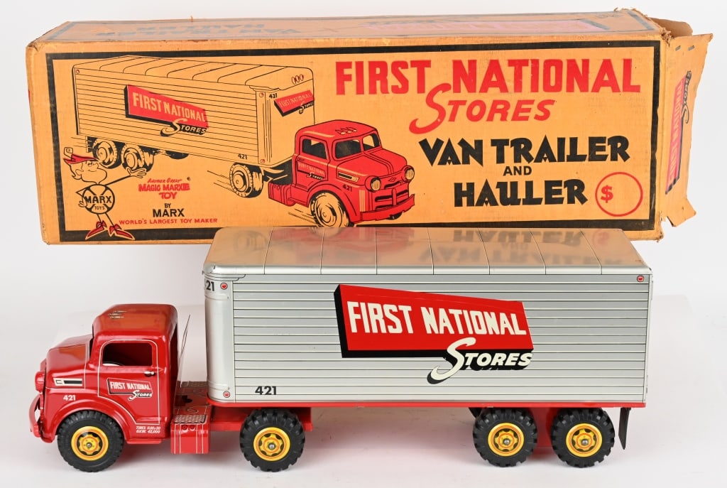 MARX FIRST NATIONAL STORES SEMI TRUCK w/ BOX (1 of 7)
