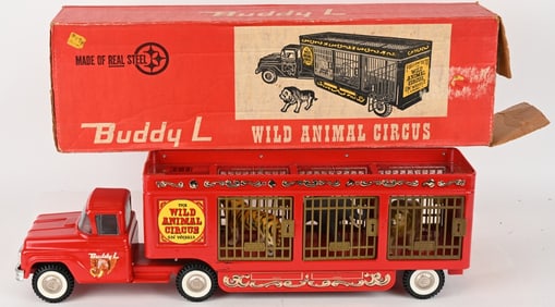 BUDDY L WILD ANIMAL CIRCUS TRUCK w/ BOX