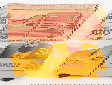 BUDDY L SHELL OIL FAST DELIVERY TRUCK w/ BOX